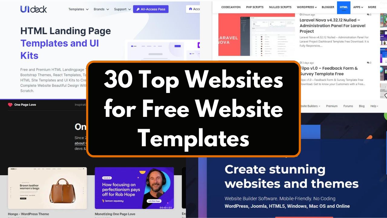 30 Top Websites for Free Website Templates